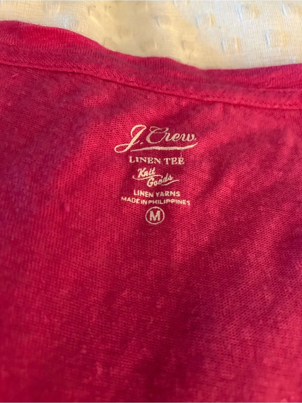 J. Crew Hot Pink V-Neck Pocket Tee